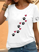 Frauen Liebe Herz Hund Pfote T-Shirt